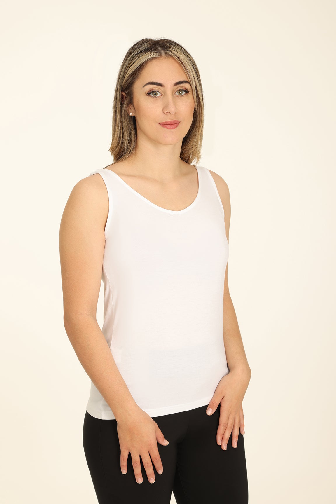 Women's Two Way Basic Cami in White