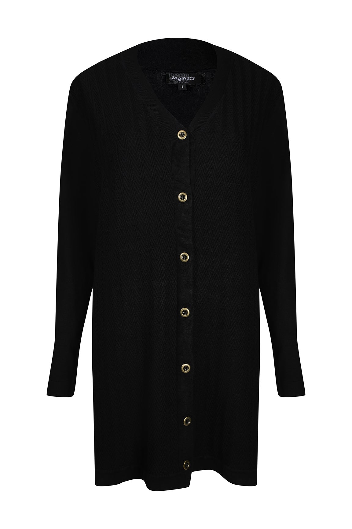 Viscose Rich Knitwear Cardigan in Black Caroline Eve