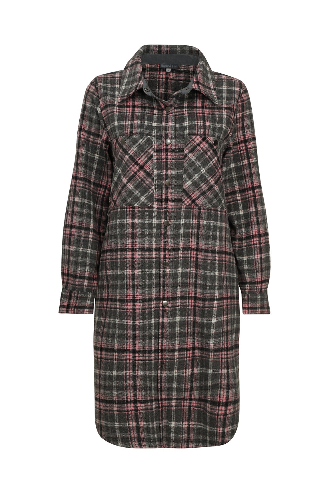 Brushed check coat hotsell