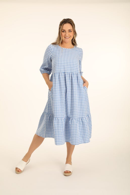 Gingham Double Check in Blue | Caroline Eve