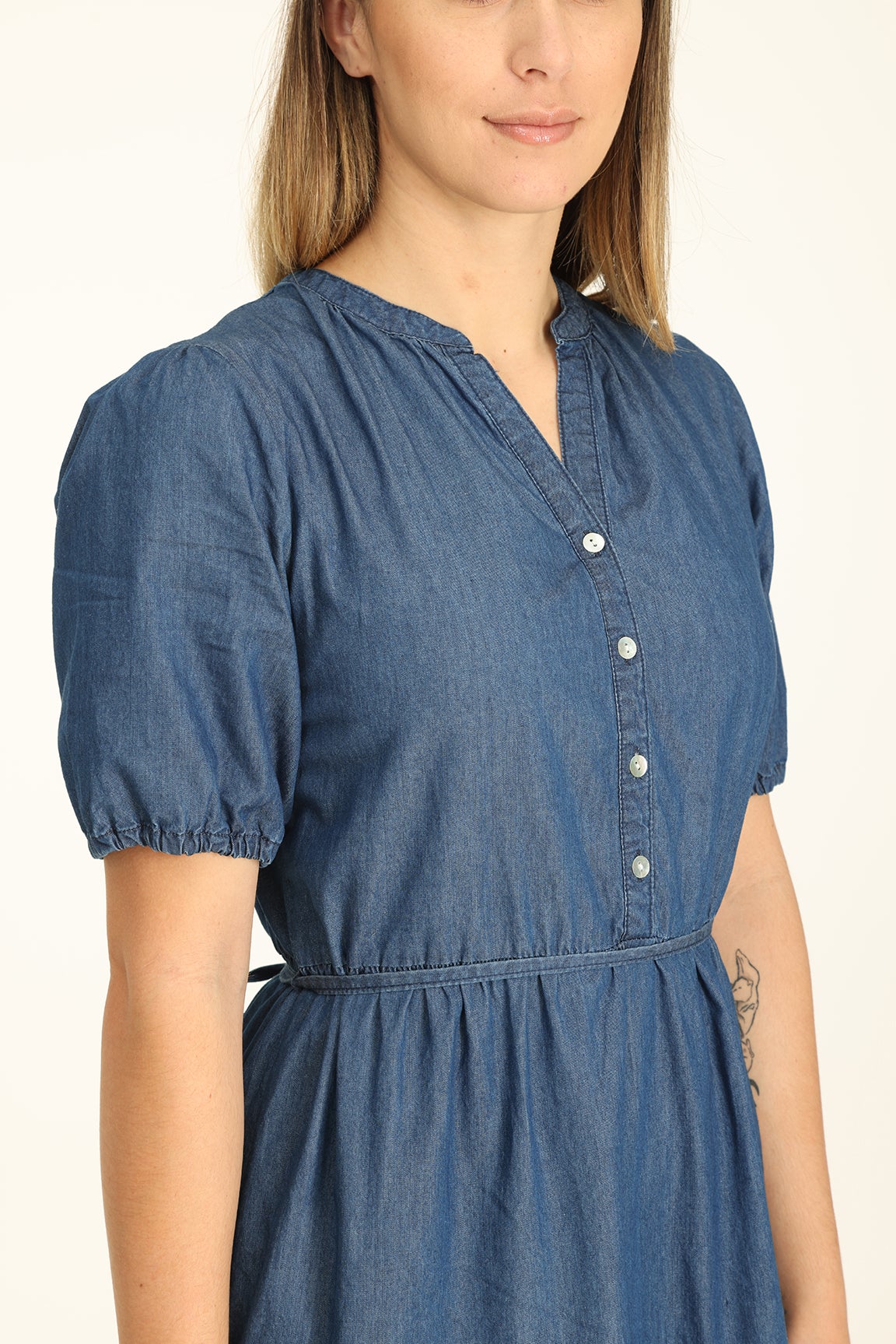 Chambray Dress in Blue | Caroline Eve