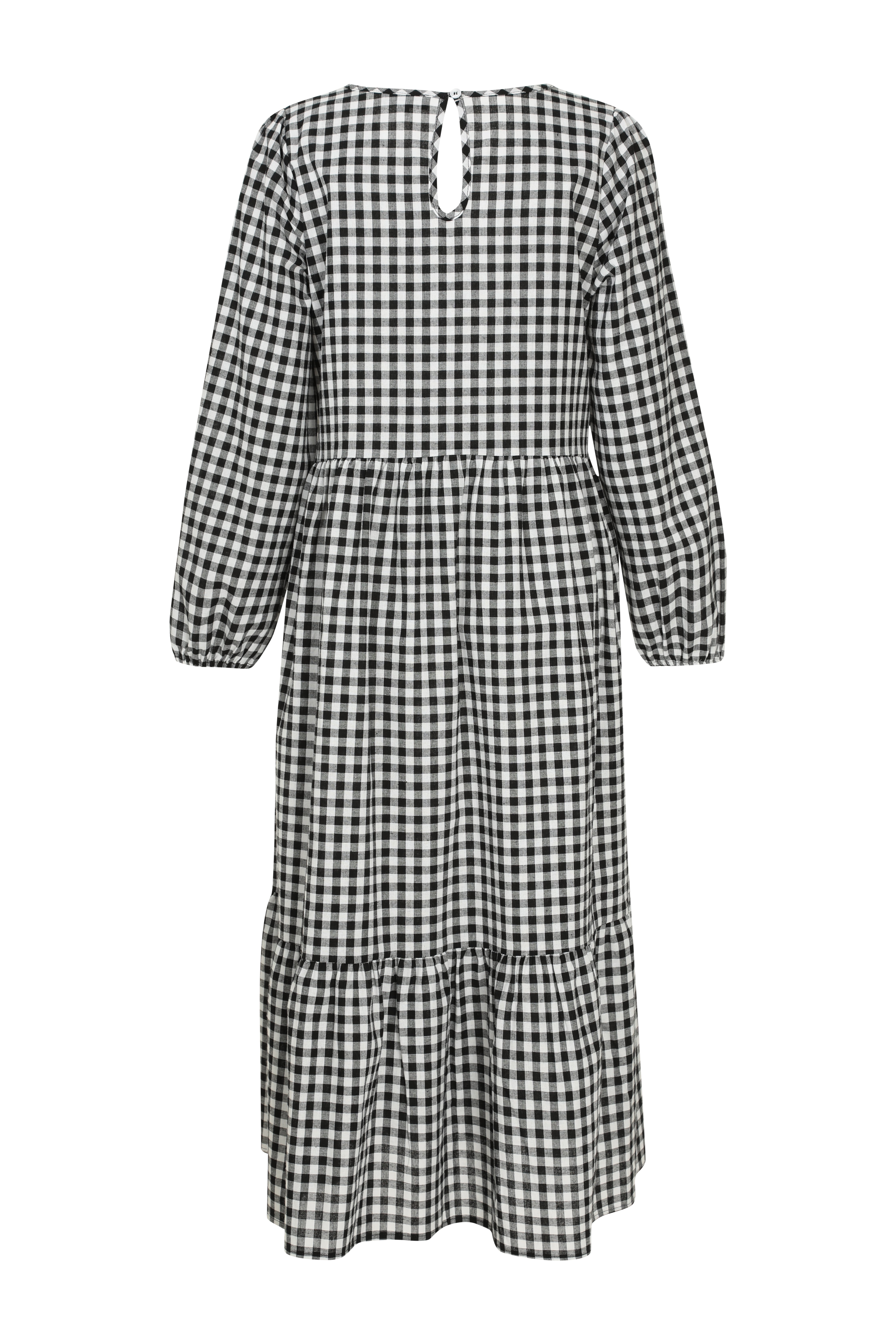 Gingham dress long on sale sleeve