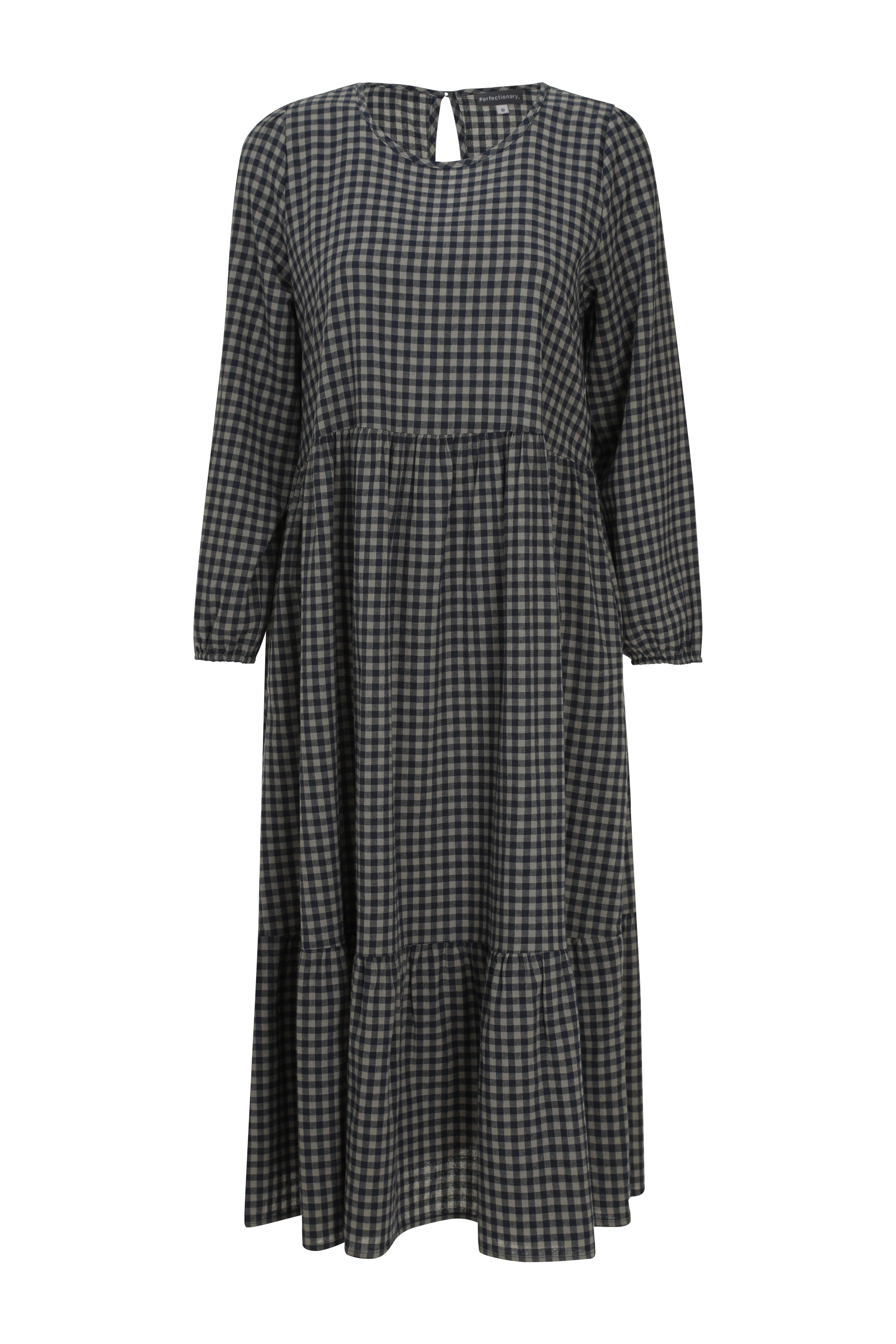 Navy and white hot sale check dress