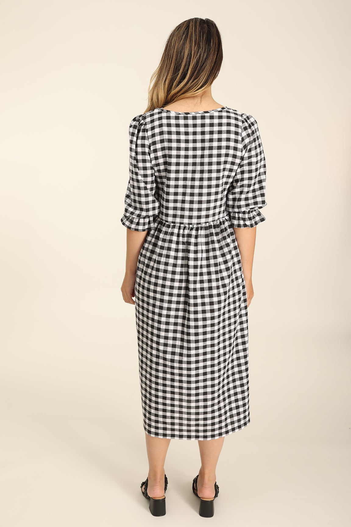 Gingham sheath outlet dress