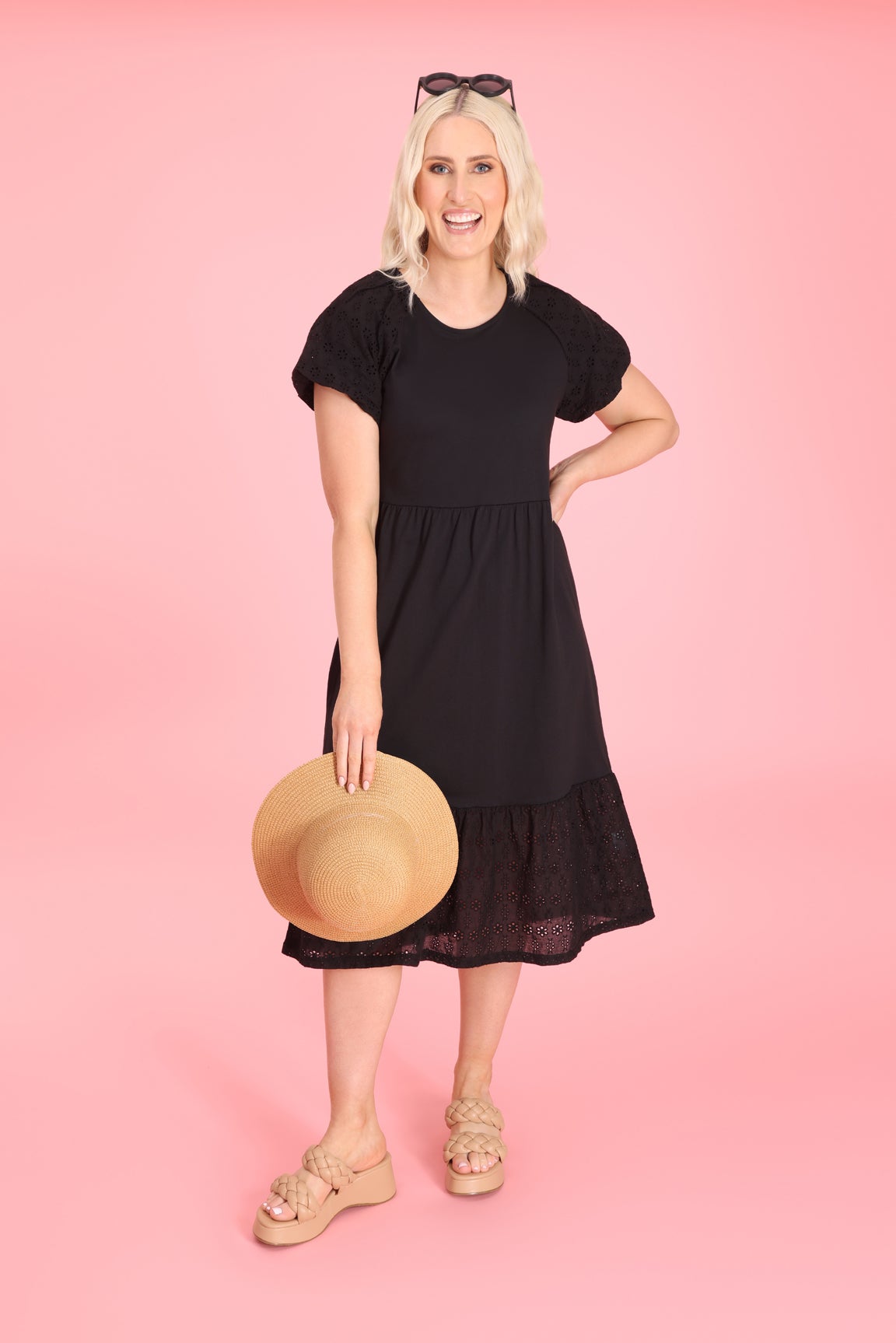 Black cotton hotsell knit dress