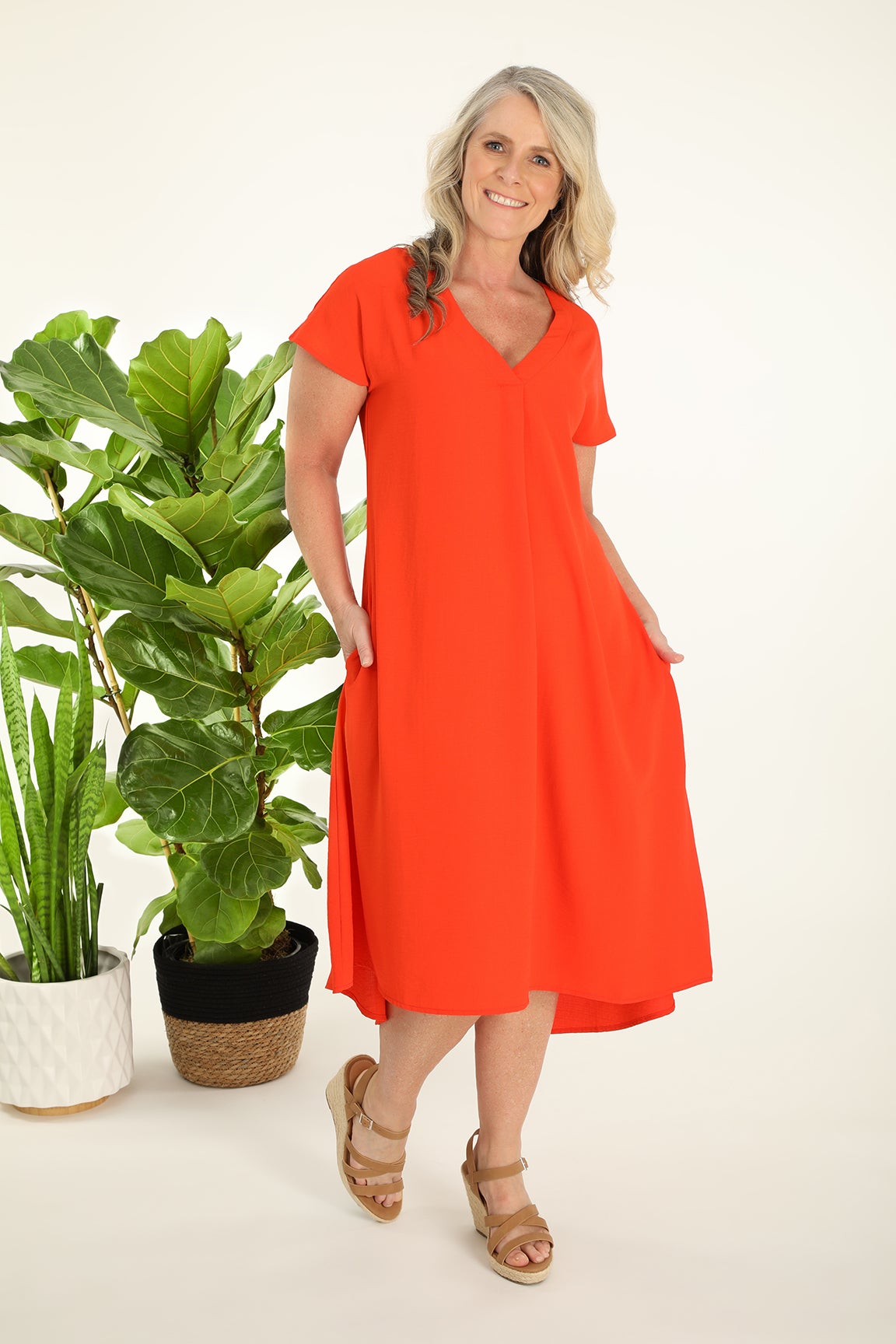 Orange hotsell drape dress