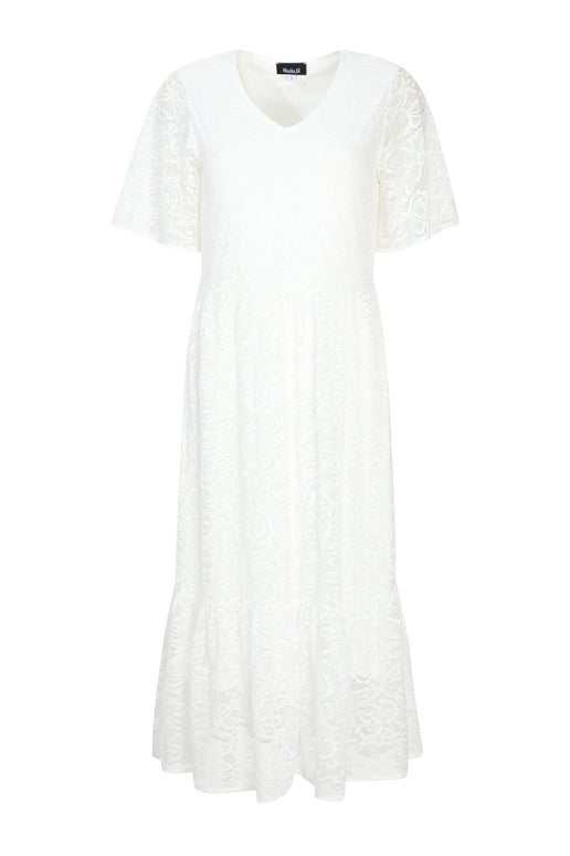 Lace Dress in Off White | Caroline Eve