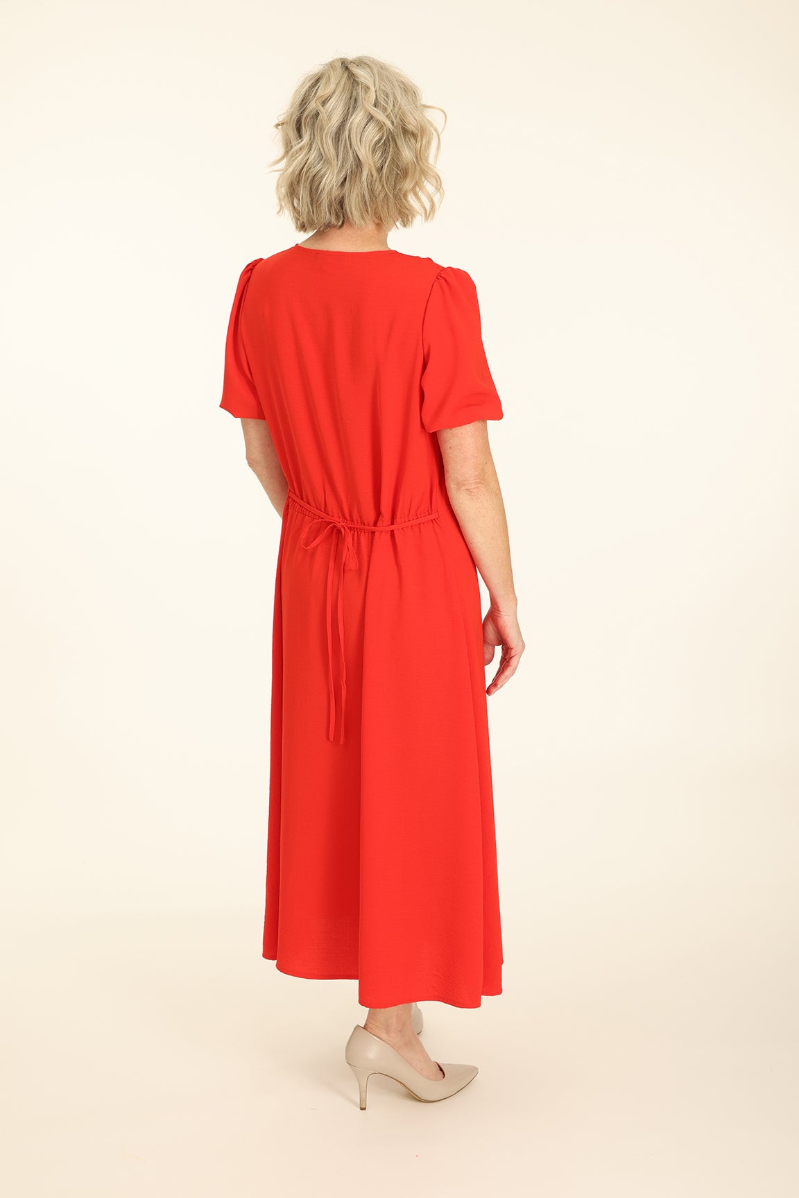 Soft Drape Dress in Red | Caroline Eve