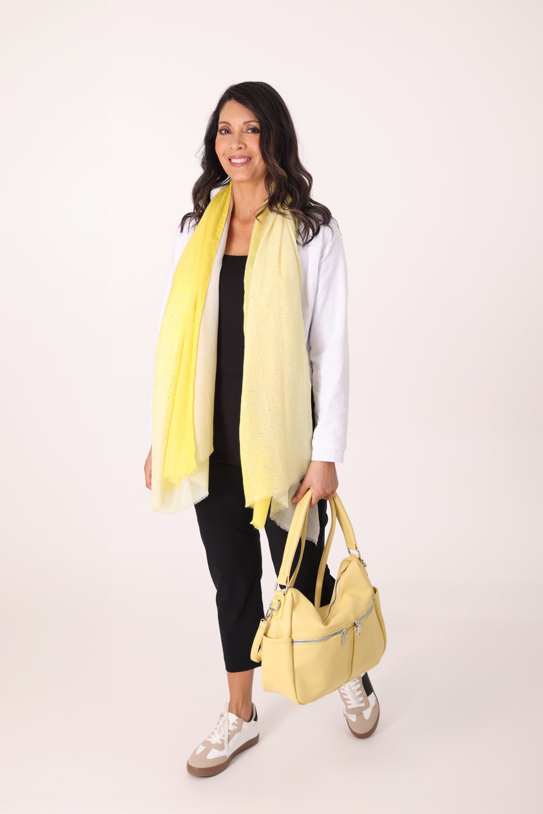 Classic Large Shoulder Bag in Yellow Caroline Eve