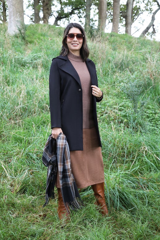 Suede Look Jacket in Black