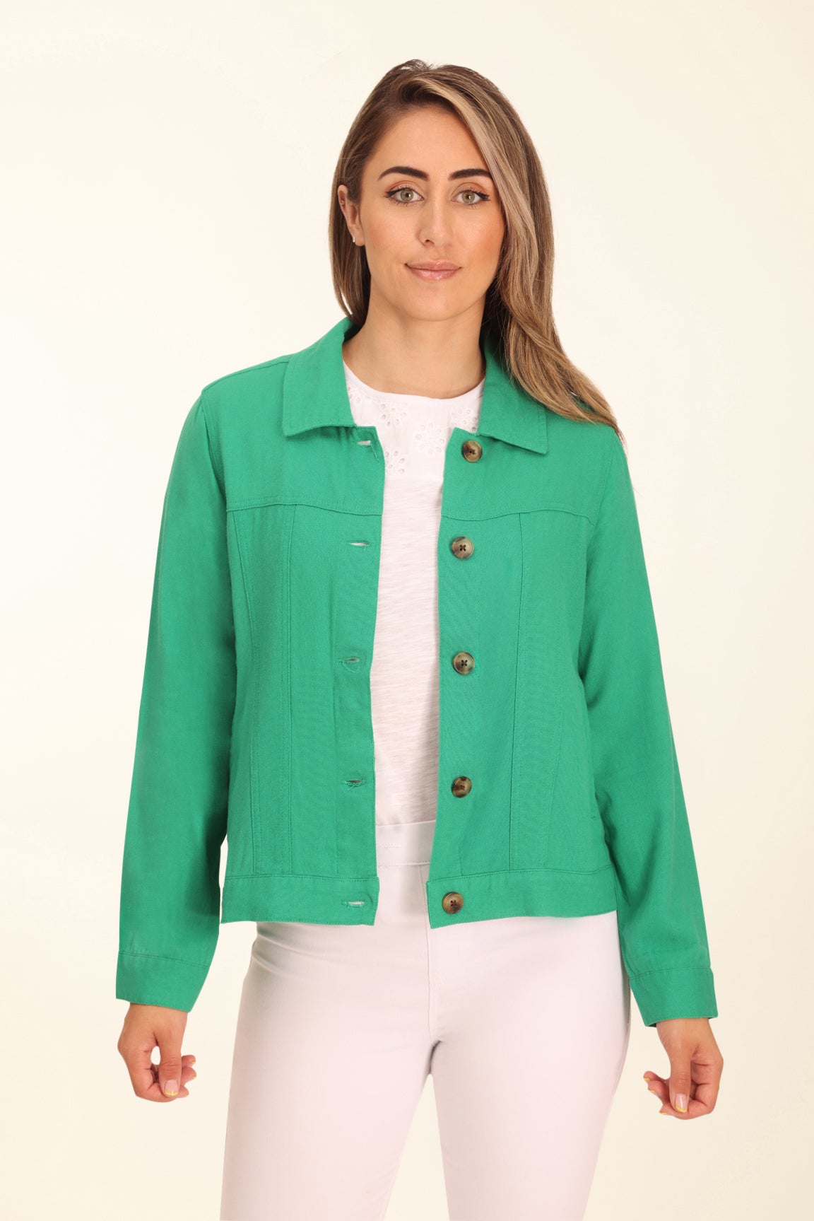Brushed Fleece Jacket in Jade