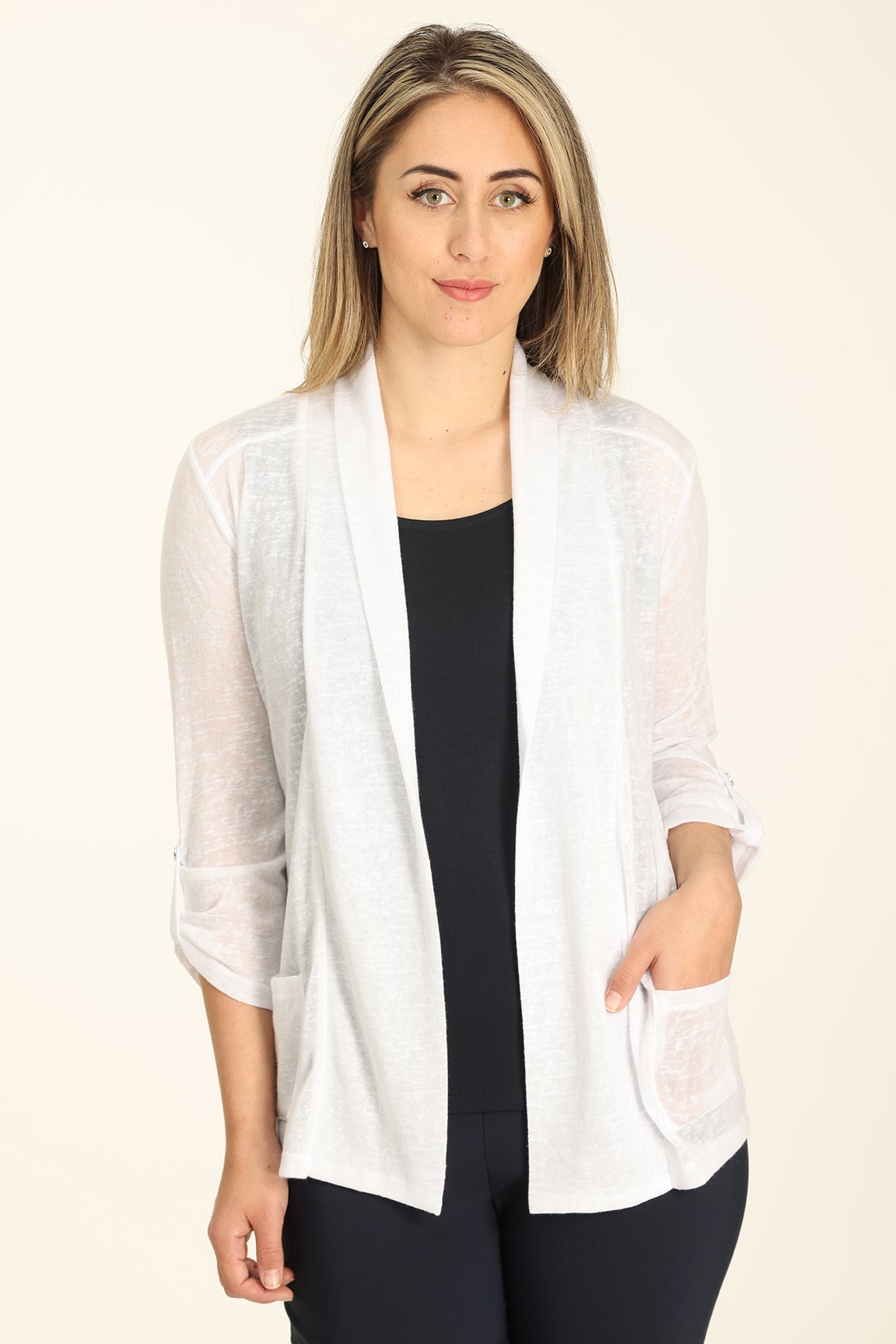 White best sale knit jacket