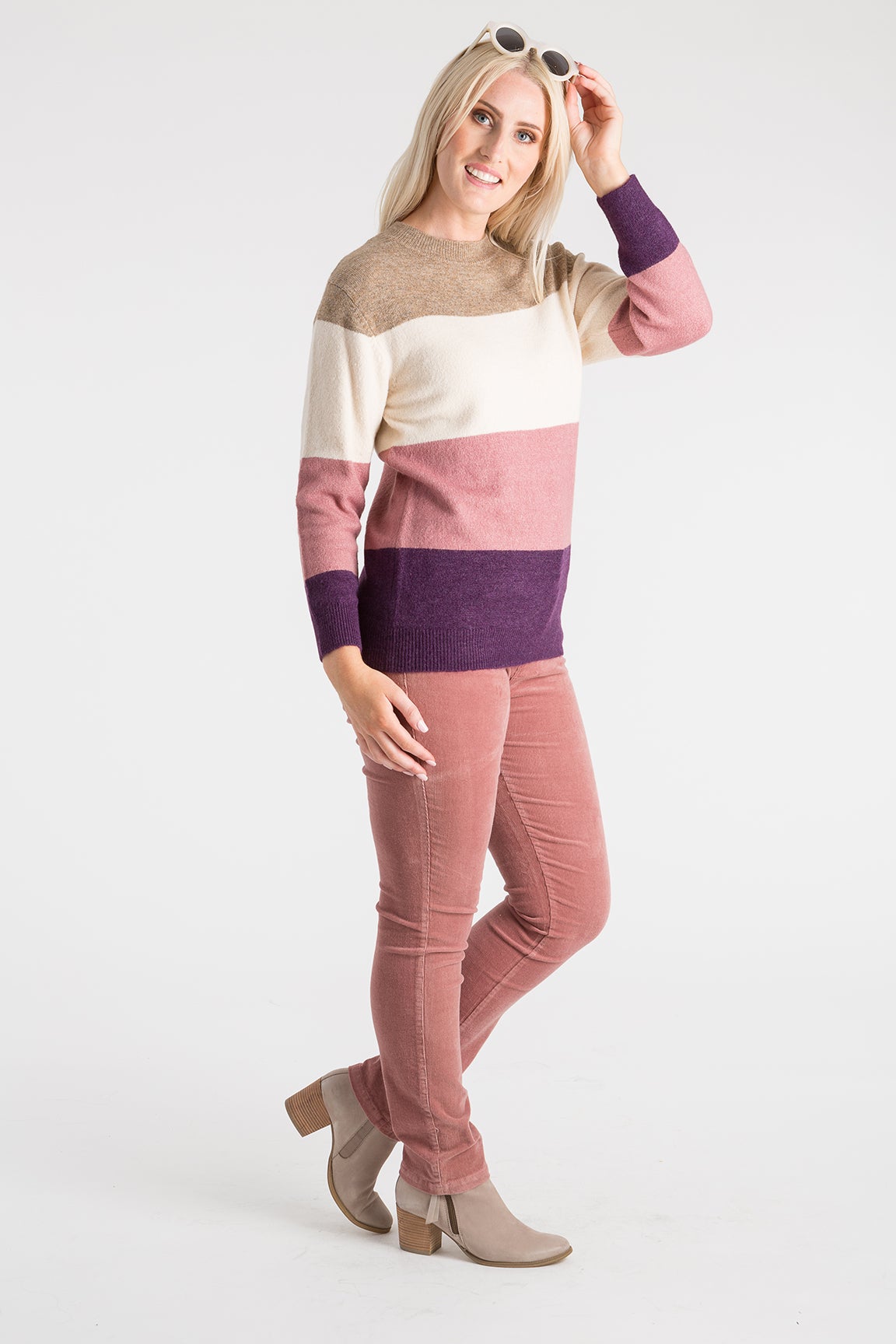 Spongey Knitwear Jersey in Multi | Caroline Eve