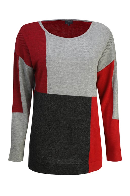 Fine Cozy Knitwear Jersey in Red | Caroline Eve