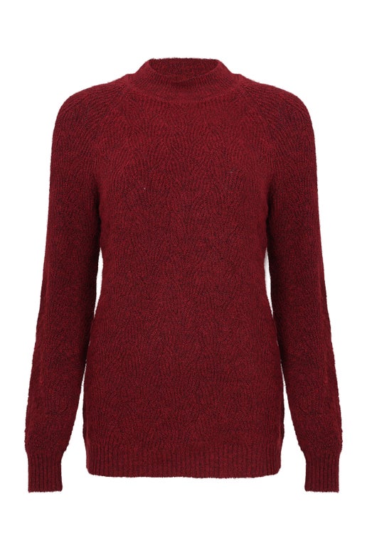 Recycled Yarn Blend Jersey in Red | Caroline Eve