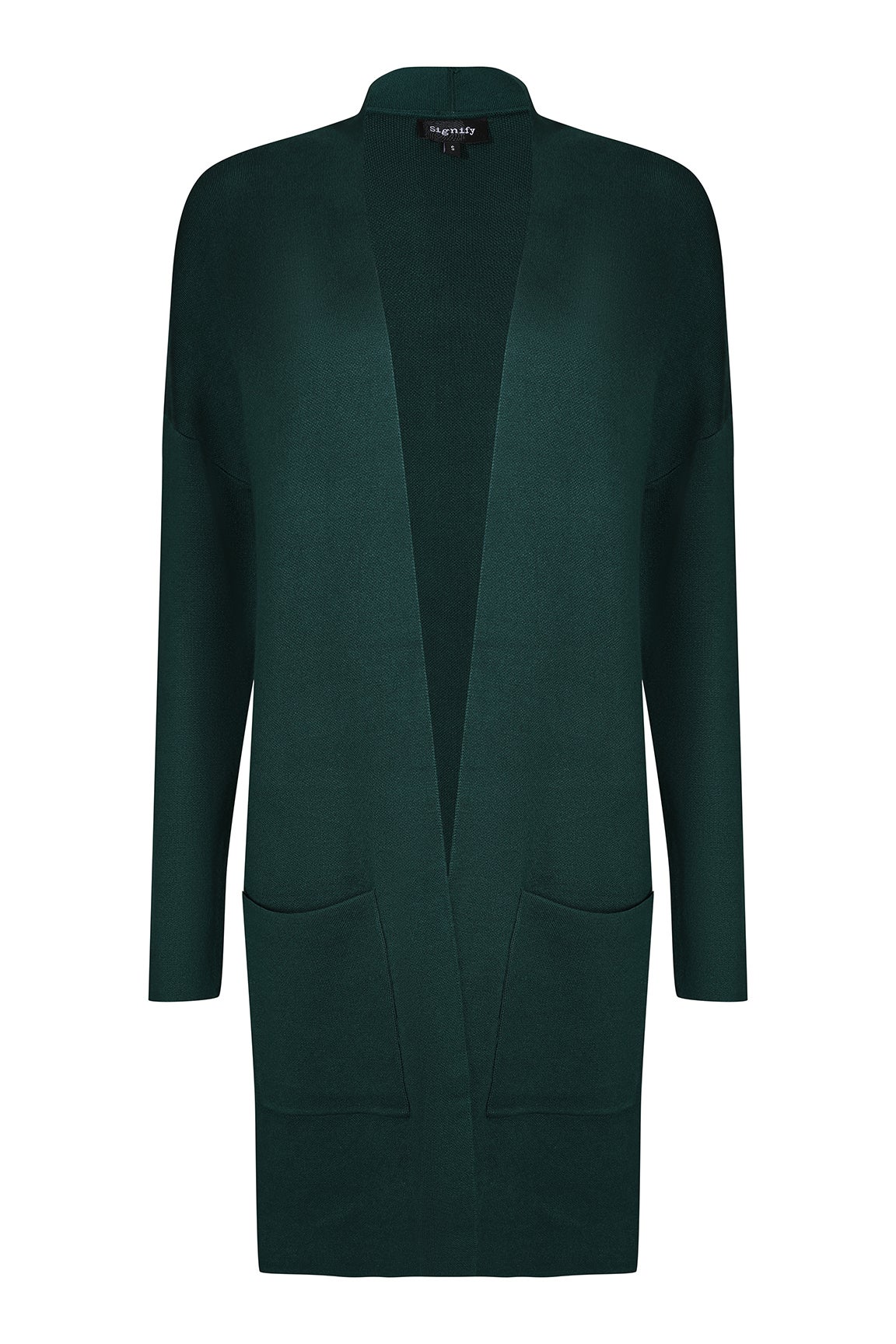 Viscose Rich Knitwear Jacket in Green | Caroline Eve