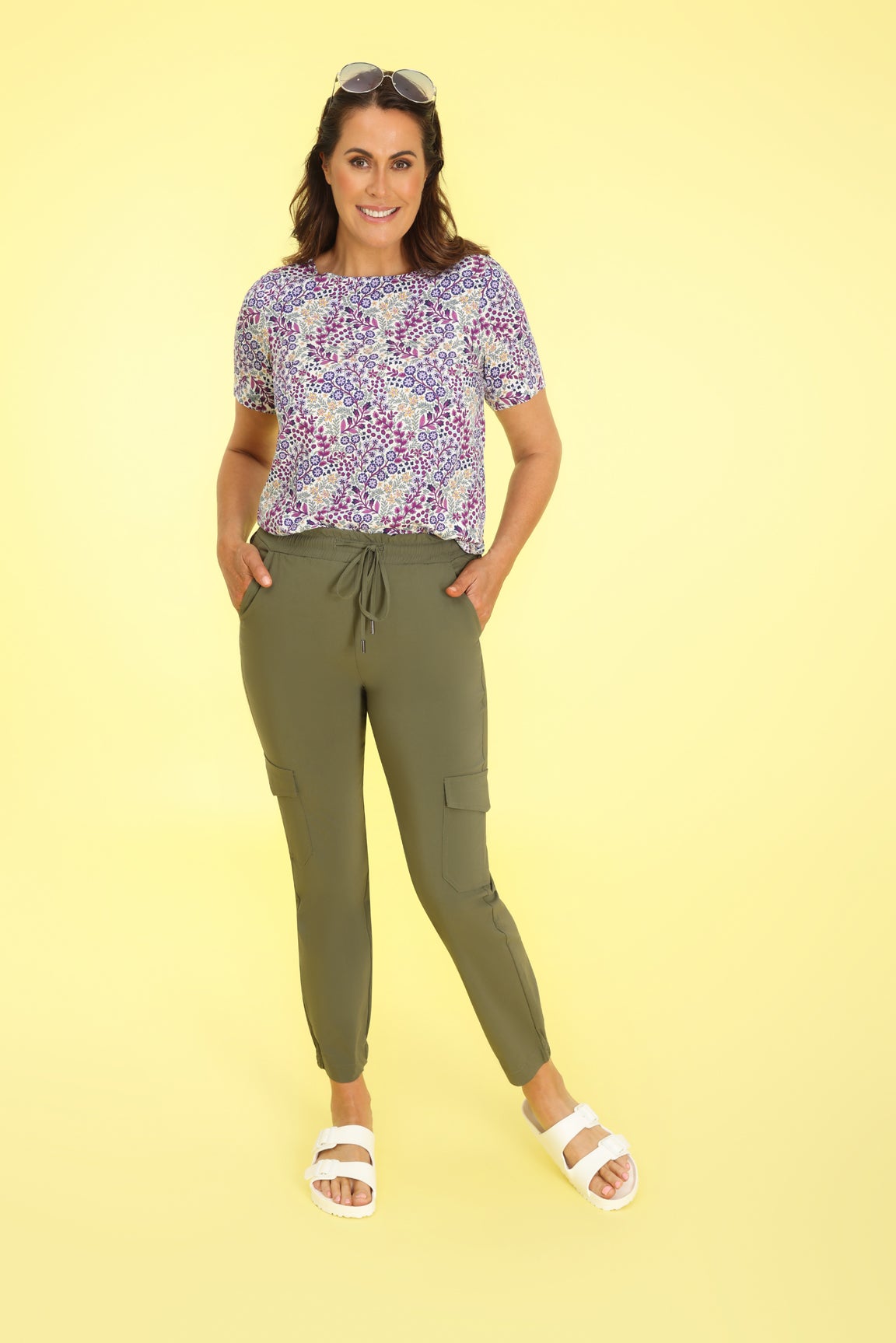 WOMEN'S SOFT STRETCH KNIT PANT, Deep Mars Heather, Shorts & Pants