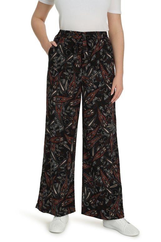 Printed Rayon Pant in Brown | Caroline Eve