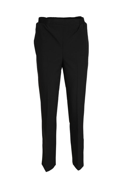 Mechanical Stretch Regular Pant in Black | Caroline Eve