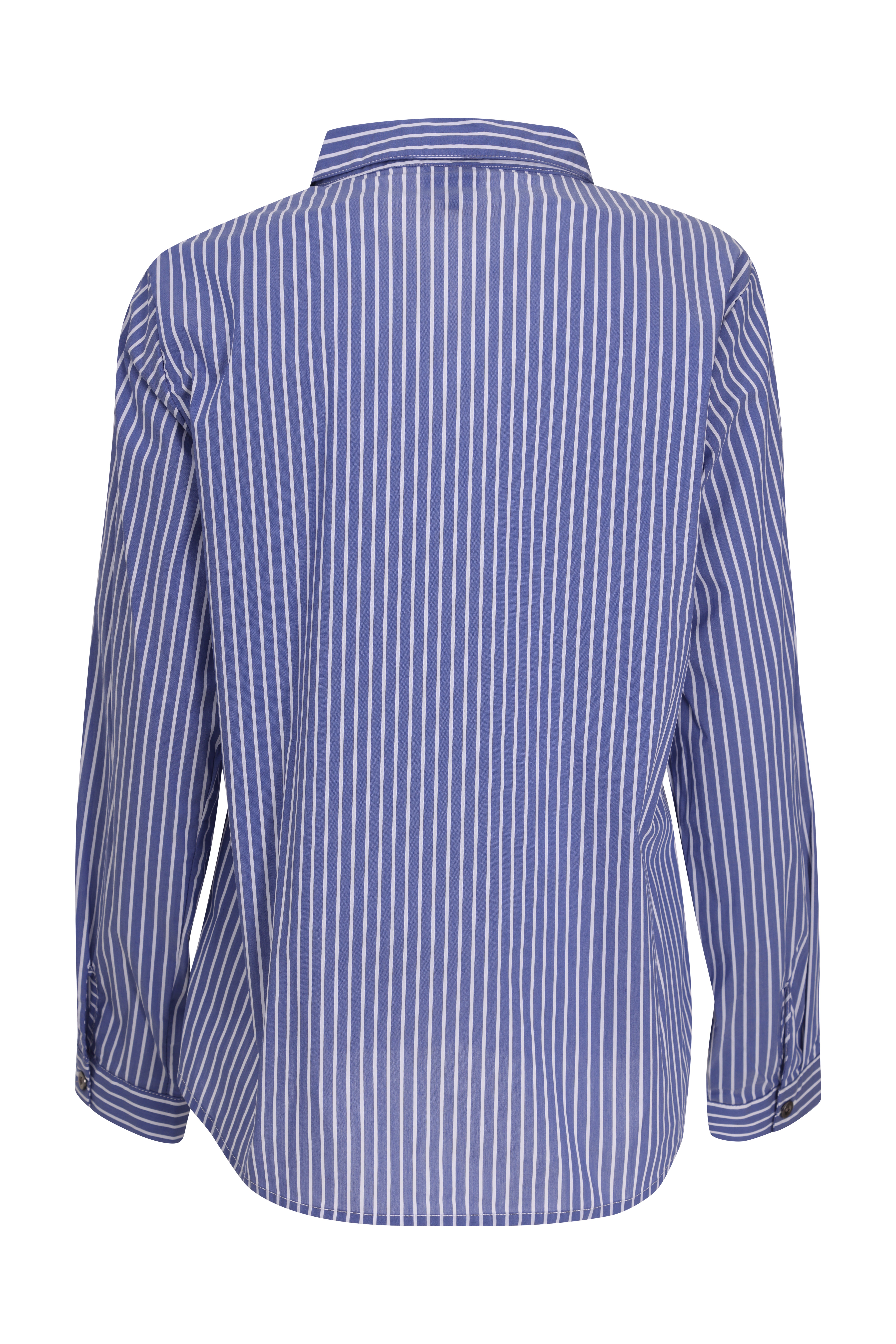 Xirena Jody Stripe Cotton Shirt - Sail Blue on Garmentory