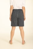 Linen Blend Stripe Shorts in Blue