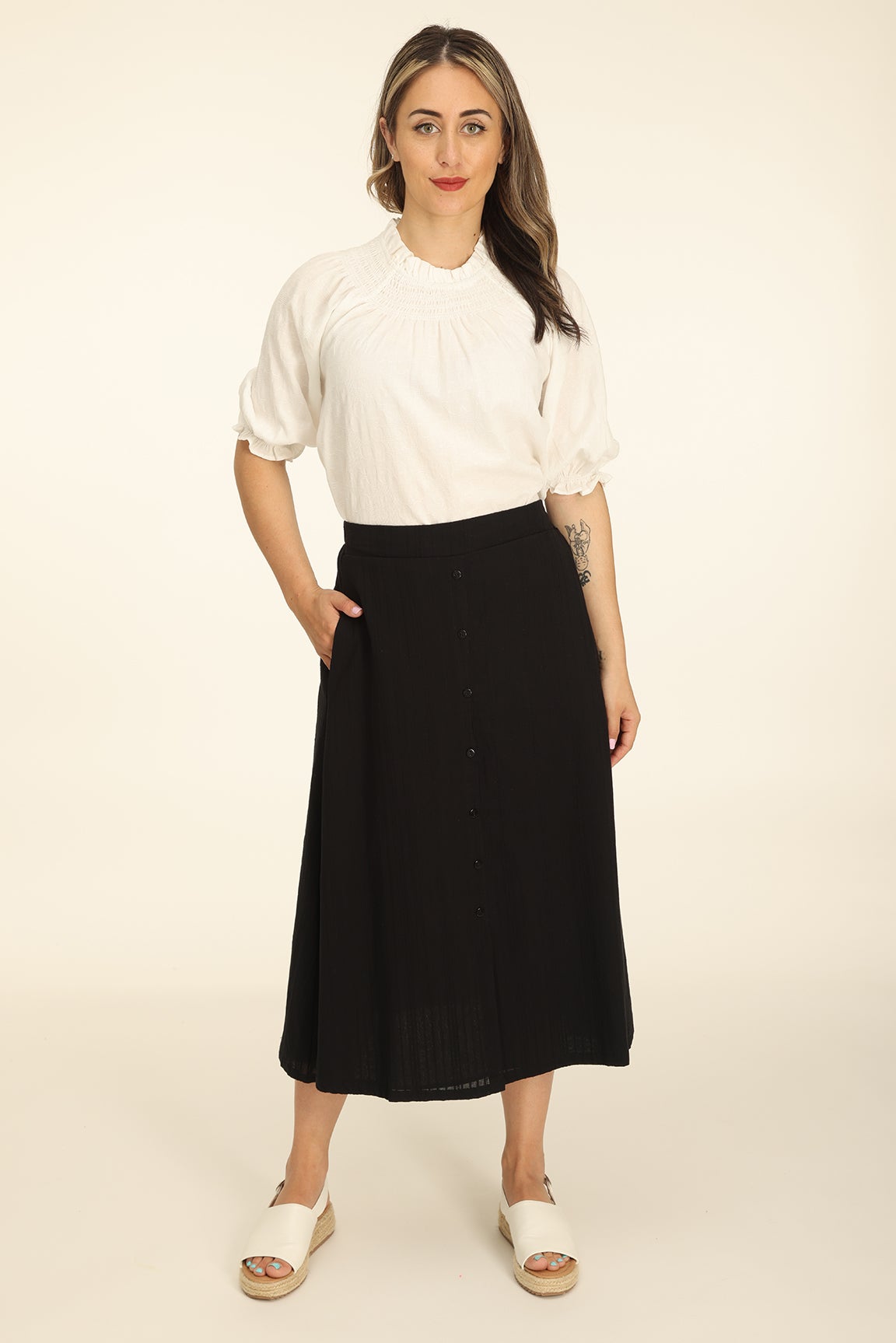 Black cotton shop skirt nz