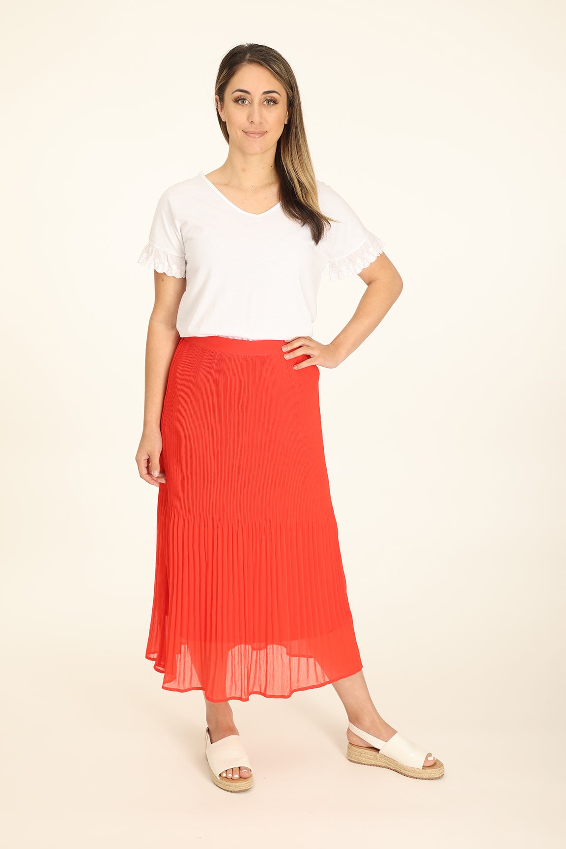 Chiffon coral outlet skirt