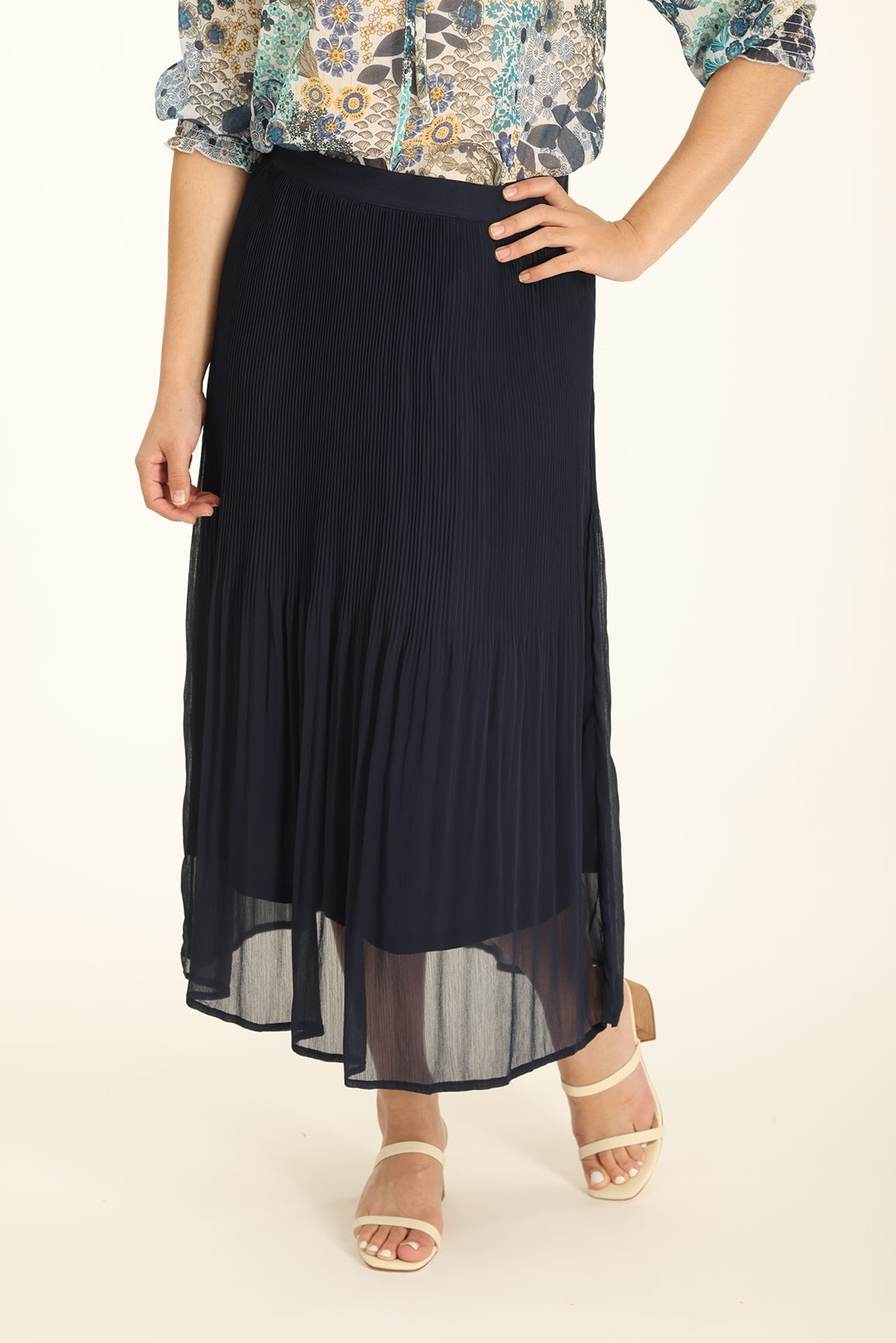 Navy skirt chiffon sale