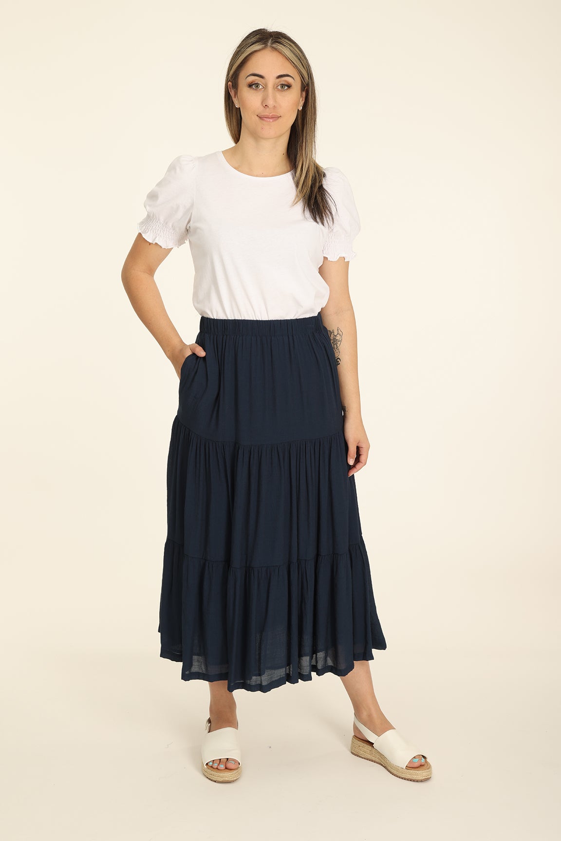 Navy skirt cheap nz