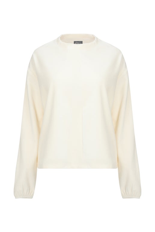 Knit Cord Sweatshirt in Off White | Caroline Eve