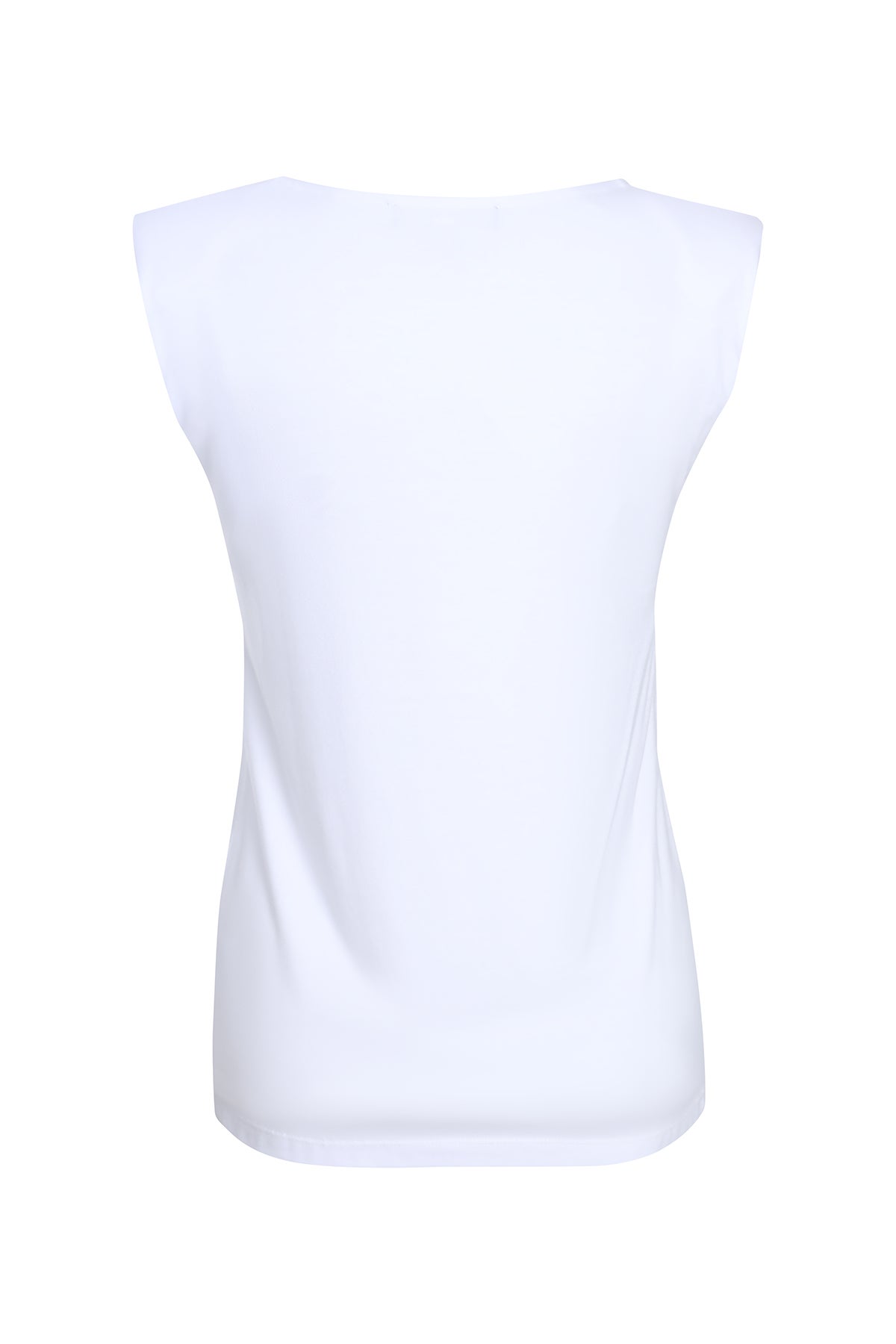 White Eva padded-shoulder organic-cotton tank top