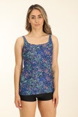 Long Tankini Top in Blue