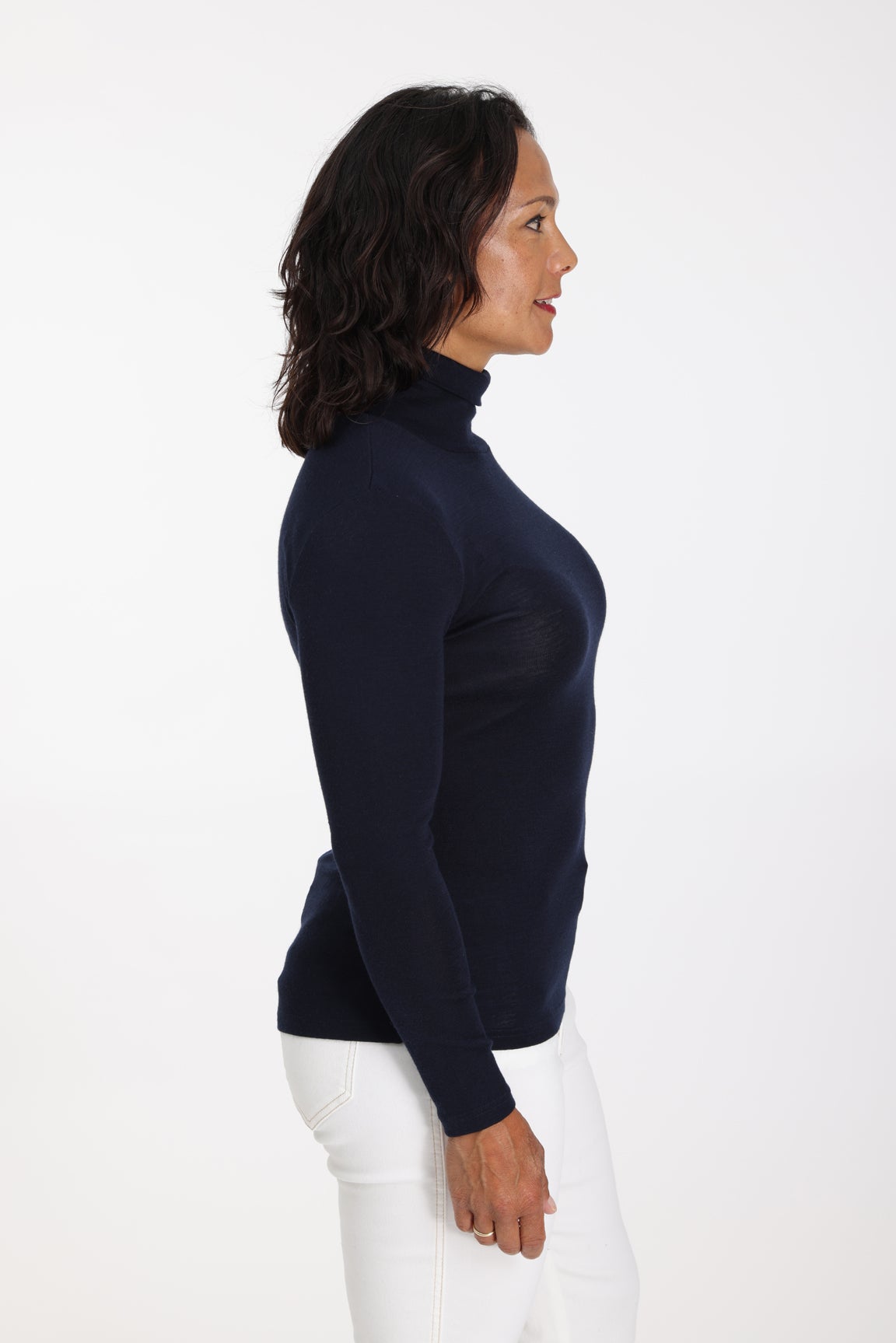 Plain Rayon Top in Navy