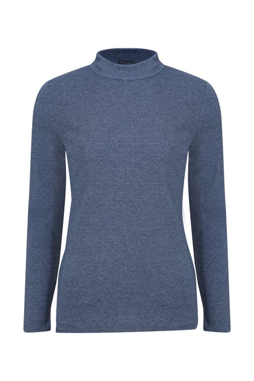 Plain Skivvies Turtle Neck Top in Blue | Caroline Eve