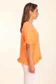 Layered Cotton Top in Orange