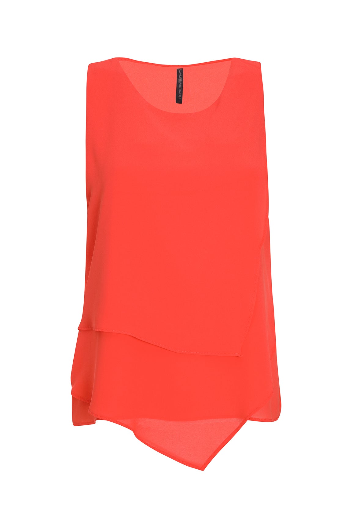 Coral store chiffon top